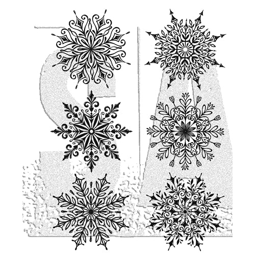 Simon Says Stamp! Tim Holtz Cling Rubber Stamps SWIRLY SNOWFLAKES CMS319