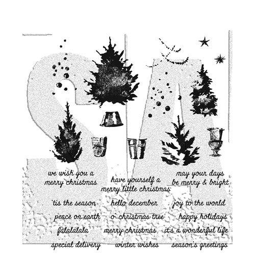 Simon Says Stamp! Tim Holtz Cling Rubber Stamps WATERCOLOR TREES CMS317