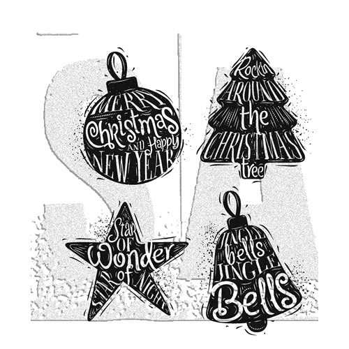 Simon Says Stamp! Tim Holtz Cling Rubber Stamps CARVED CHRISTMAS 2 CMS314