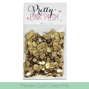 Pretty Pink Posh Metallic Gold Confetti