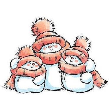 Simon Says Stamp! Penny Black Rubber Stamp SNOWY FAMILY 2526K