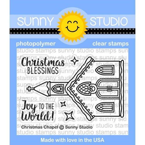 Simon Says Stamp! Sunny Studio CHRISTMAS CHAPEL Clear Stamp Set SSCL 178