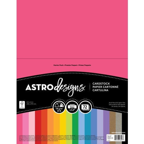 Premium Colored Cardstock Paper 8.5 x 11, Assorted Bright Colors | 65lb Smooth