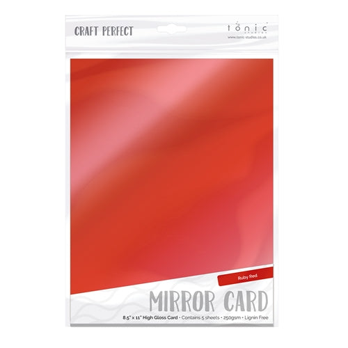 Simon Says Stamp! Tonic RUBY RED Mirror Card Gloss Cardstock 9453E