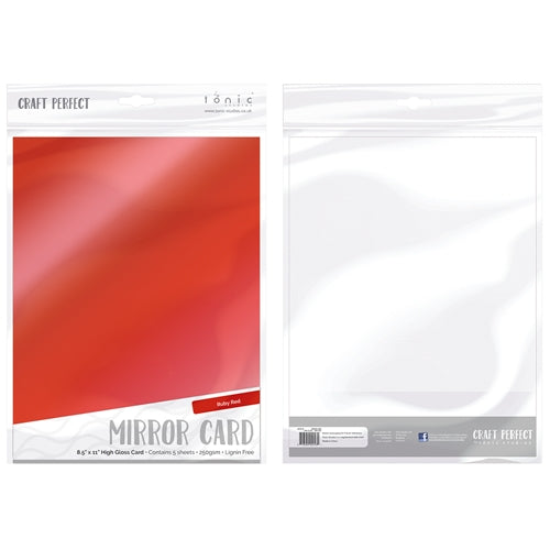 Simon Says Stamp! Tonic RUBY RED Mirror Card Gloss Cardstock 9453E