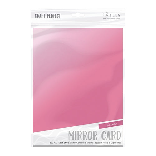 Simon Says Stamp! Tonic PINK CHIFFON Mirror Card Satin Cardstock 9483E