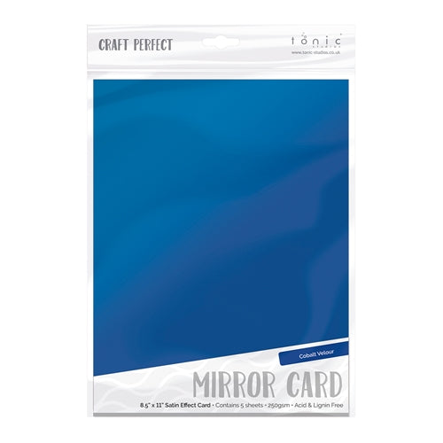 Simon Says Stamp! Tonic COBALT VELOUR Mirror Card Satin Cardstock 9484E