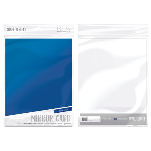 Simon Says Stamp! Tonic COBALT VELOUR Mirror Card Satin Cardstock 9484E