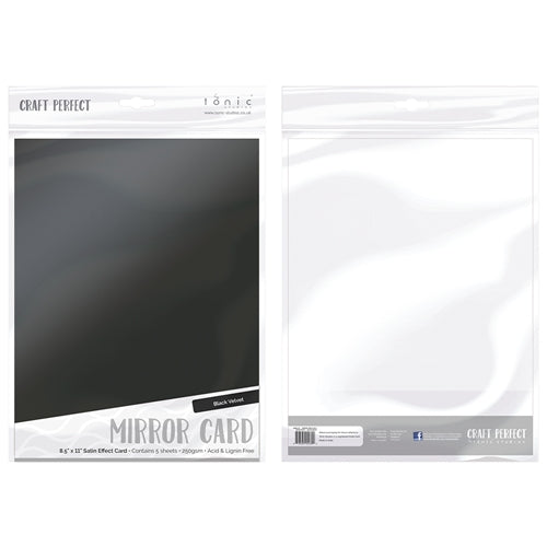 Simon Says Stamp! Tonic BLACK VELVET Mirror Card Satin Effect Cardstock 9489E