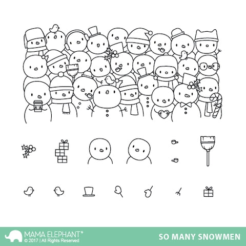 Simon Says Stamp! Mama Elephant Clear Stamps SO MANY SNOWMEN