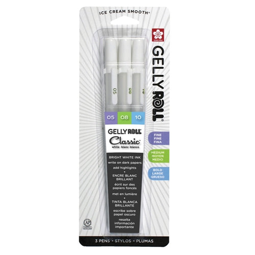 Simon Says Stamp! Sakura CLASSIC WHITE Gelly Roll Pens Set of 3 57454