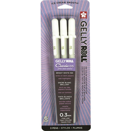 Simon Says Stamp! Sakura CLASSIC WHITE Fine Line Gelly Roll Pens Set of 3 57452