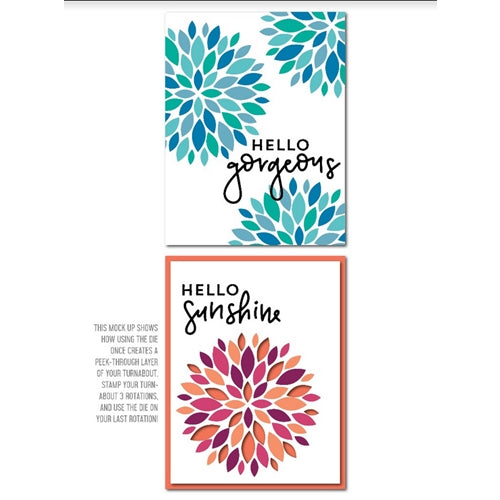Simon Says Stamp! Concord & 9th DAHLIA TURNABOUT Clear Stamp Set 10293