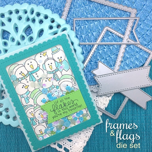 Simon Says Stamp! Newton's Nook Designs FRAMES AND FLAGS Die Set NN1711D05