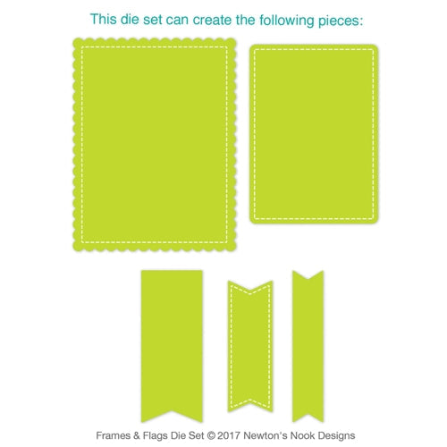 Simon Says Stamp! Newton's Nook Designs FRAMES AND FLAGS Die Set NN1711D05