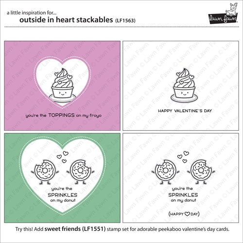 Simon Says Stamp! Lawn Fawn OUTSIDE IN STITCHED HEART STACKABLES Lawn Cuts LF1563