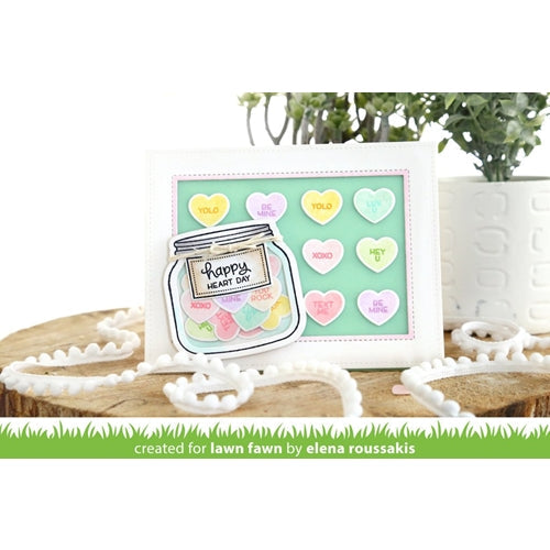 Simon Says Stamp! Lawn Fawn HOW YOU BEAN CONVERSATION HEART ADD-ON Clear Stamps LF1553