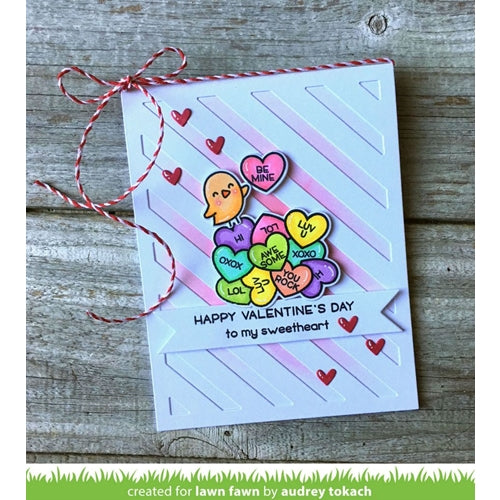 Simon Says Stamp! Lawn Fawn HOW YOU BEAN CONVERSATION HEART ADD-ON Clear Stamps LF1553