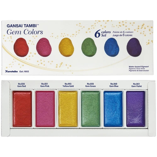 Simon Says Stamp! Zig Kuretake Gansai Tambi GEM COLORS Set of 6 MC20GC