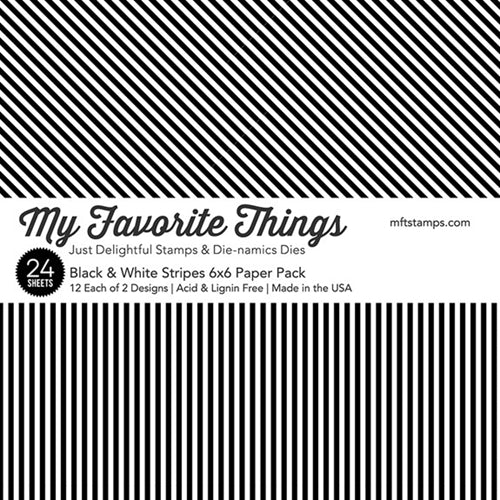 Simon Says Stamp! My Favorite Things BLACK AND WHITE STRIPES 6x6 Inch Paper Pack 3419
