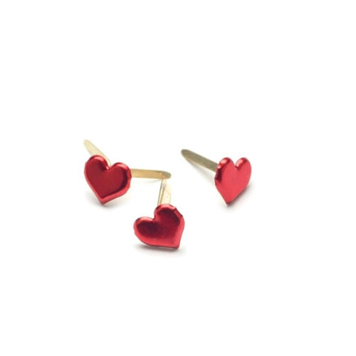 Simon Says Stamp! METALLIC RED HEART BRADS Metal Paper Fasteners 90315