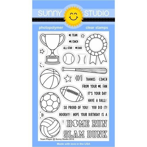 Simon Says Stamp! Sunny Studio TEAM PLAYER Clear Stamp Set SSCL 184