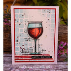Simon Says Stamp! Tim Holtz Cling Rubber Stamps WINE BLUEPRINTS CMS333