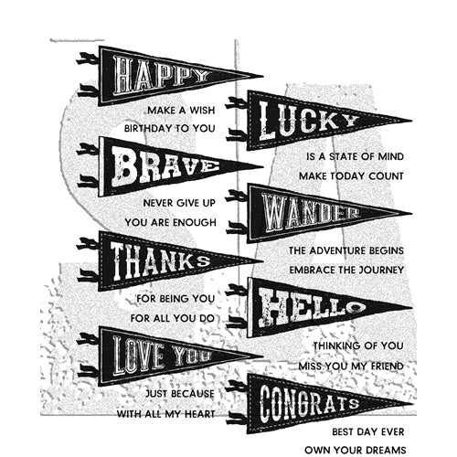 Simon Says Stamp! Tim Holtz Cling Rubber Stamps PENNANTS CMS330