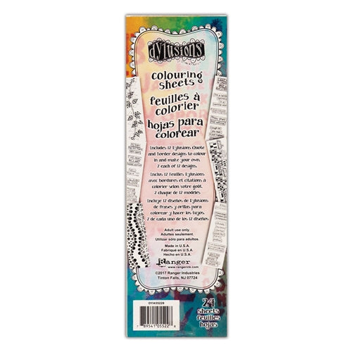 Simon Says Stamp! Ranger Dylusions BORDERS AND QUOTES COLOURING SHEETS dya55228