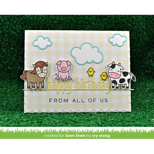 Simon Says Stamp! Lawn Fawn HAPPY BIRTHDAY LINE BORDER Lawn Cuts LF1615