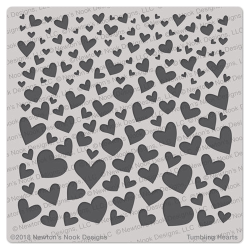 Simon Says Stamp! Newton's Nook Designs TUMBLING HEARTS Stencil NN1801T01
