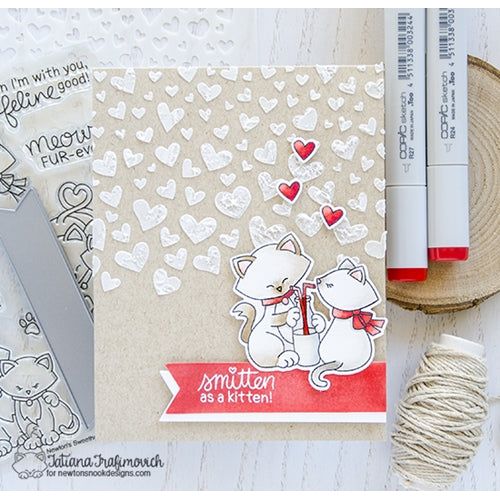 Simon Says Stamp! Newton's Nook Designs TUMBLING HEARTS Stencil NN1801T01