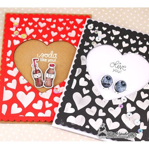 Simon Says Stamp! Newton's Nook Designs TUMBLING HEARTS Stencil NN1801T01