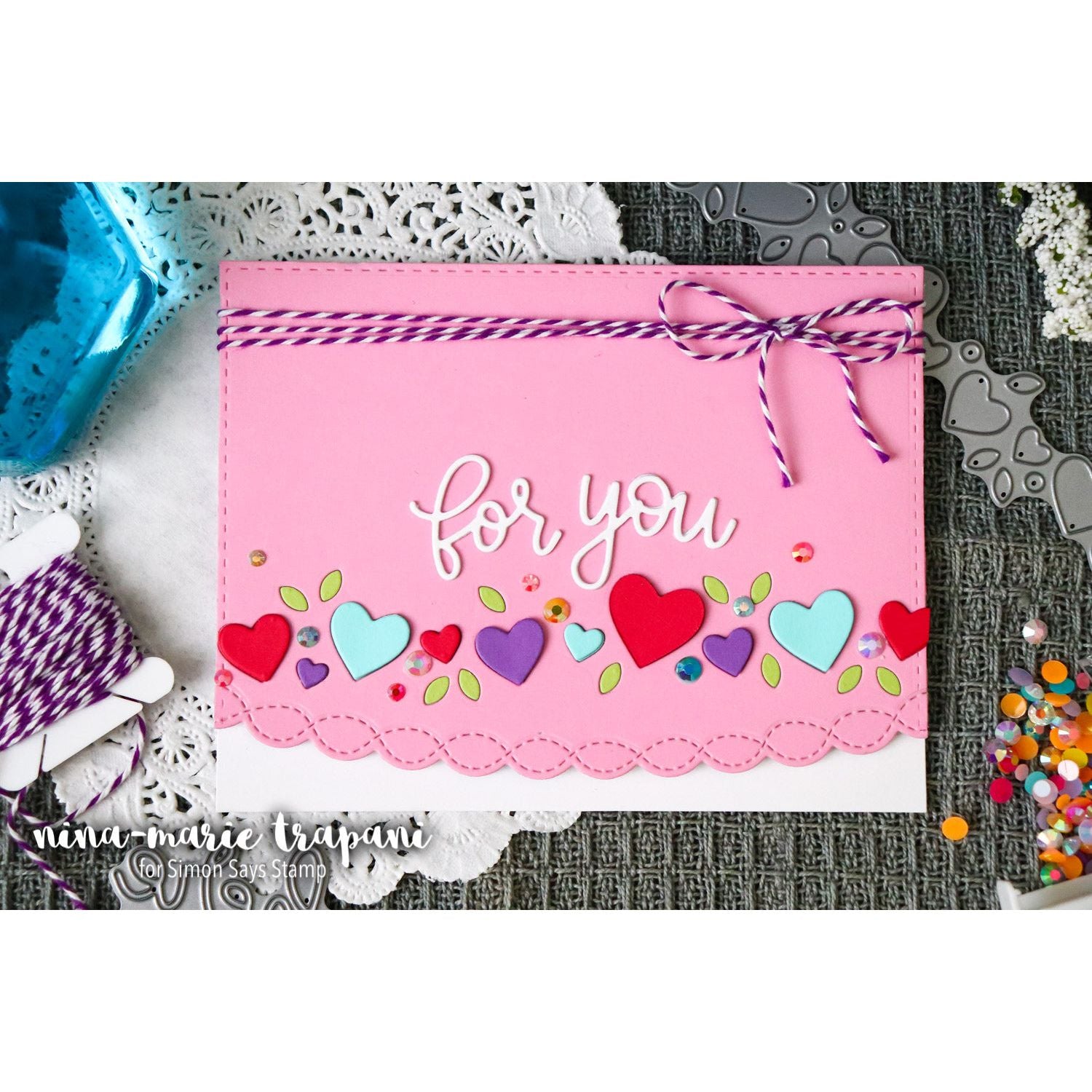 Simon Says Stamp! Simon Says Stamp CUPIDS HEART BORDER Wafer Dies s533 Love