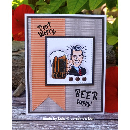 Simon Says Stamp! Riley And Company Funny Bones BEER BART Cling Rubber Stamp FBP 021