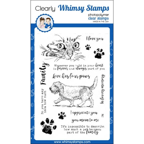 Simon Says Stamp! Whimsy Stamps LOVE HAS FOUR PAWS Clear Stamps cwsd265