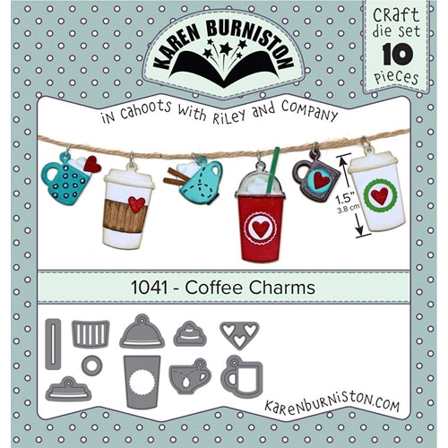Simon Says Stamp! Karen Burniston COFFEE CHARMS Die Set 1041