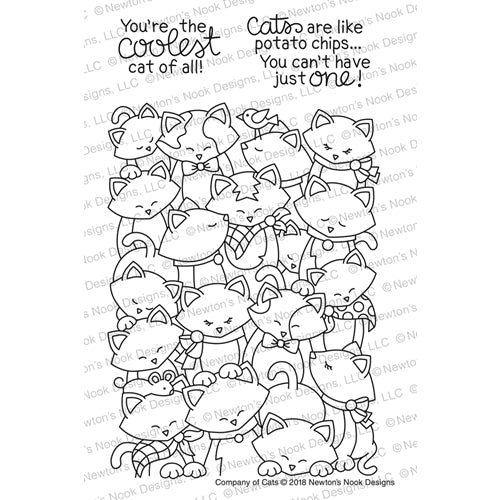Simon Says Stamp! Newton's Nook Designs COMPANY OF CATS Clear Stamp Set NN1802S03