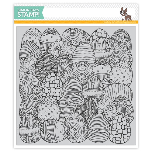 Simon Says Stamp! Simon Says Cling Rubber Stamp DOODLE EGG Background sss101838