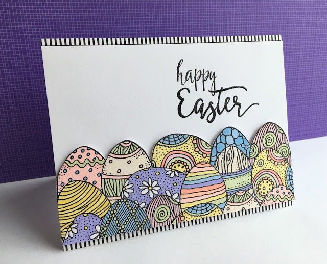 Simon Says Stamp! Simon Says Cling Rubber Stamp DOODLE EGG Background sss101838