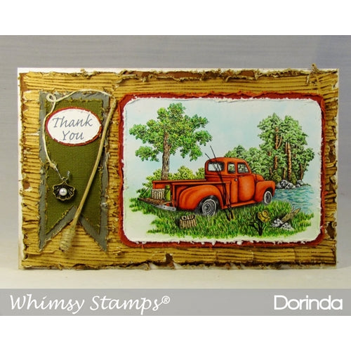 Simon Says Stamp! Whimsy Stamps GONE FISHING Rubber Cling Stamp da1035