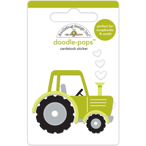 Simon Says Stamp! Doodlebug TRUSTY TRACTOR Doodle Pops 3D Stickers Down on the Farm 5856