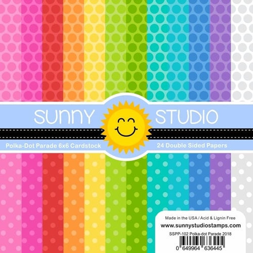 Simon Says Stamp! Sunny Studio POLKA DOT PARADE Paper Pad SSPP 102