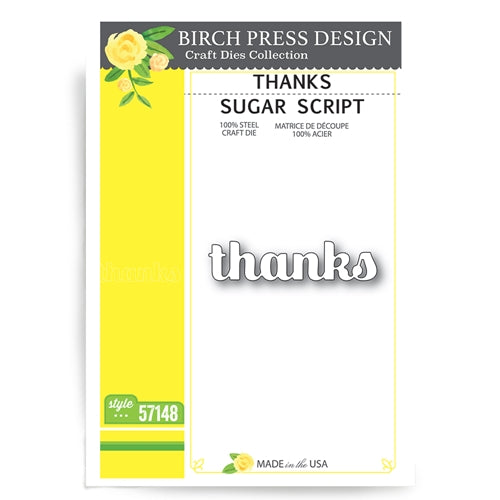 Simon Says Stamp! Birch Press Design THANKS SUGAR SCRIPT Craft Dies 57148