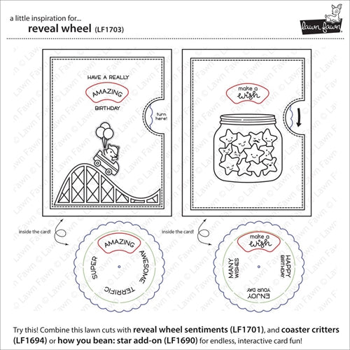 Simon Says Stamp! Lawn Fawn REVEAL WHEEL Die Cuts LF1703