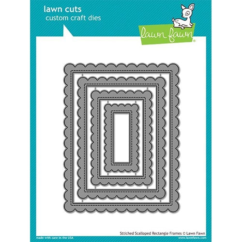 Simon Says Stamp! Lawn Fawn STITCHED SCALLOPED RECTANGLE FRAMES Die Cuts LF1719