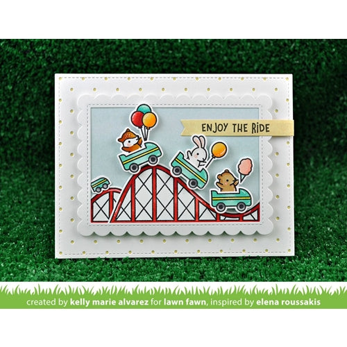 Simon Says Stamp! Lawn Fawn STITCHED SCALLOPED SQUARE FRAMES Die Cuts LF1720