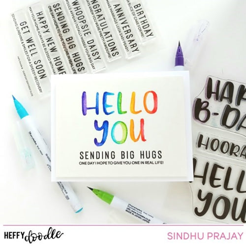 Simon Says Stamp! Heffy Doodle EVERYDAY SENTIMENT DUOS Clear Stamps hfd0062