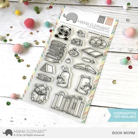 Simon Says Stamp! Mama Elephant Clear Stamps BOOK WORM