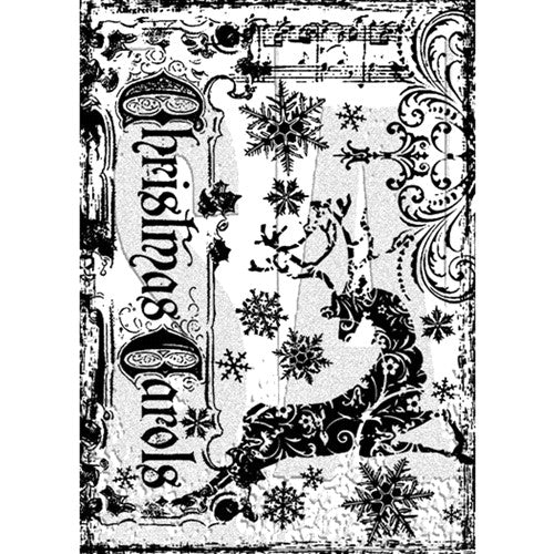 Simon Says Stamp! Tim Holtz Cling Rubber ATC Stamp REINDEER GAMES COM027